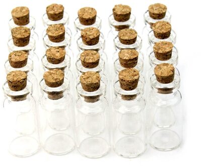 "Beste Prijs Mini Clear Cork Vial 20 Stuks 16X35 Mm 2 Ml Tiny Transparante Kurk Glazen Flessen flesjes 2 Ml Kralen Kits Brand "