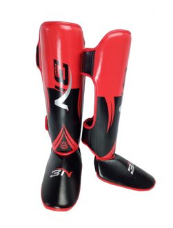 Beste Scheenbeschermers Scheenbeschermers Sanda Kick Boksen Leggings Karate Enkel Guard Muay Thai Mma Vechten Scheenbeschermers rood / M (teenger-dames)