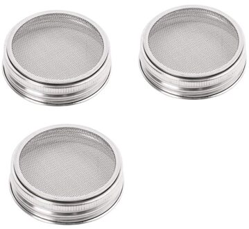 Beste Set Van 3 Rvs Kiemen Pot Deksel Kit Voor Superb Ventilatie Fit Voor Brede Mond Mason Jars Inblikken potten Voor Makin