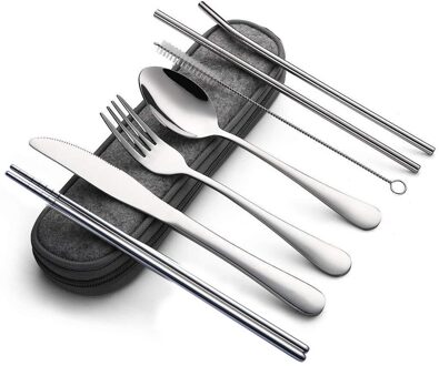 Bestek Set Reizen Bestek Set Camping Bestek Herbruikbare Bestek Set, Draagbare Doos Met Lepel Eetstokjes Keuken Handig #30