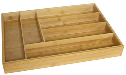 Bestekbak - 43 x 30 cm - bamboe hout - 5-vaks - besteklade