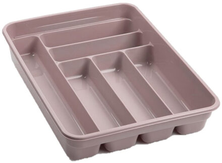 Bestekbak - 6-vaks - roze - 40 x 30 x 7 cm - bestekhouder