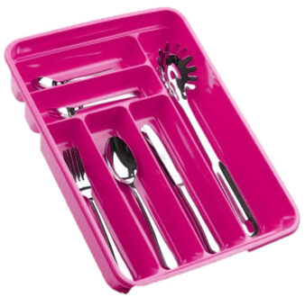Bestekbak - 6-vaks - roze - 40 x 30 x 7 cm - bestekhouder
