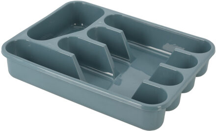 Bestekbak/Keuken Organizer - 5-Vaks - Blauw - 33,5 x 26,5 x 3,5 cm - Bestekbakken