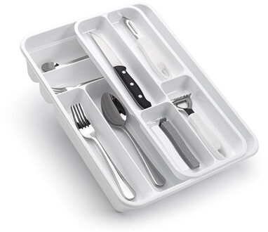 Bestekbak - wit - 10-vaks - 2 lagen - besteklade - organizer