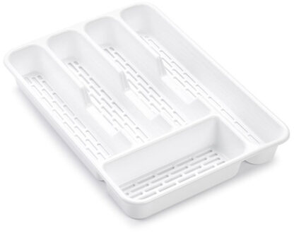 Bestekbak - wit - 5-vaks - 24 x 34 x 4 cm - bestekhouder