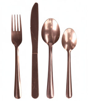Bestekset - 32 delig - koper kleur - metaal - 8 personen