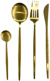 Bestekset 6 personen - 24 delig - goud - RVS - serviesset - bestek