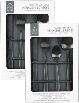 Bestekset Tableware Collection - 32 delig - zwart - RVS - 8 personen