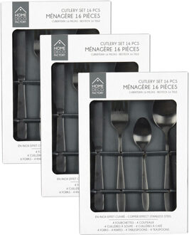 Bestekset Tableware Collection - 48 delig - zwart - RVS - 12 personen