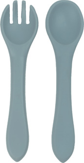 Bestekset voor Baby's - Veilig & Flexibel - Siliconen - Pastelblauw