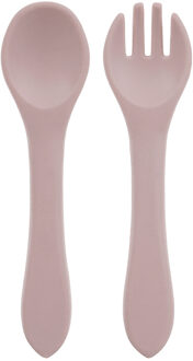 Bestekset voor Baby's - Veilig & Flexibel - Siliconen - Zachtroze