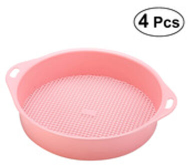BESTOARD 4 stks Tuin Zeef Plastic Handig Duurzaam Tuinieren Supply Bodem Zeef Teelt Gereedschap voor Bodem Steen met Handvat Roze