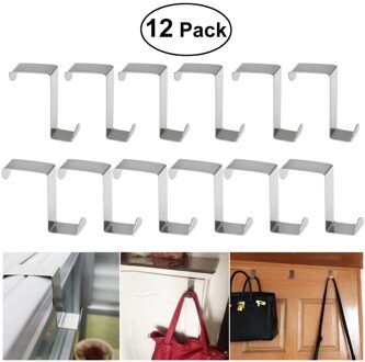 Bestomz 12 Stuks Rvs Z-Vormige Haak Voor Keukenkast Doek Handdoek Zak Hanger Ruimtebesparend