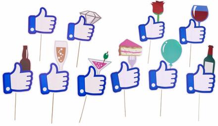 BESTOYARD 10 stks/set Selfie Duim Photo Booth Props voor Verjaardag Bruiloft Engagement Decoratie Party Gunsten Levert