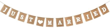 Bestoyard 4 Meter Gewoon Getrouwd Brief Jute Bruiloft Borden Slingers En Bunting Banners Vlaggen Photo Booth Props Voor Party