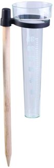 BESTOYARD Tuin Outdoor Neerslag Gauge Regen Meter PS Plastic maatbeker en Houten Stokken