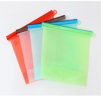 Bestseller Lekvrij Bolsa De Almacenamiento De Alimentos De Silicona Ziplock Siliconen Voedsel Opslag Zakken Voedsel Koelkast Voedsel 4stk 3000ml