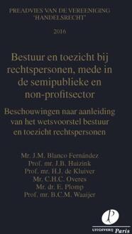 Bestuur en toezicht bij rechtspersonen, mede in de semi-publieke en non-profit sector - Boek J.M. Blanco Fernández (9462511217)