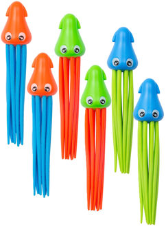 Bestway Duikringen inktvissen - 9x stuks - gekleurd - kunststof - duik spelletjes - zwembad speelgoed