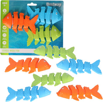 Bestway Duikringen vissen - 9x stuks - gekleurd - kunststof - duik spelletjes - zwembad speelgoed