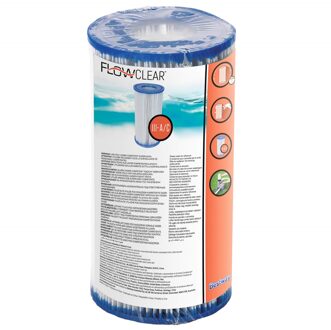 Bestway filterpatroon flowclear 10,6 x 20,3 cm papier wit/blauw