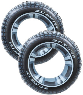 Bestway multipak van 2x stuks opblaasbare autoband zwembanden/zwemringen 91 cm - Zwembanden Multikleur