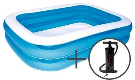 Bestway Opblaasbaar Zwembad 211 x 132 cm - Hoogte 46 cm - inclusief pomp Blauw