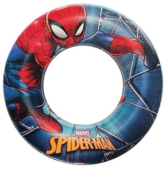 Bestway Opblaasbare zwemband/zwemring - Spiderman - blauw - D55 cm - zwembad speelgoed - kinderen