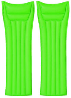 Bestway Set van 2x stuks bestway basic opblaasbaar luchtbed groen 183 cm volwassenen