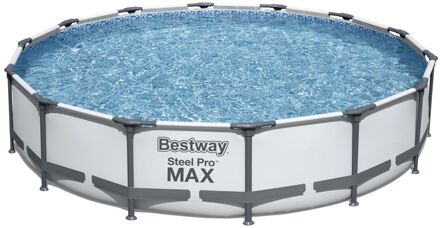 Bestway Steel Pro MAX - Opzetzwembad inclusief filterpomp - 427x84 cm - Rond Grijs