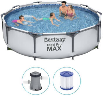 Bestway Steel Pro MAX Zwembad Set Ø 305 x 76 cm Grijs