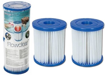 Bestway Zwembad Filtercartridge - FlowClear - 2 Stuks - voor Bestway Zwembadpomp Wit