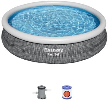 Bestway Zwembadset rond 366x76 cm Grijs