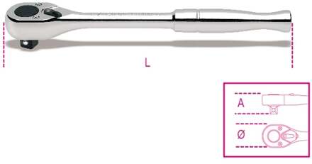 Beta 1/2” omschakelbare ratel met metalen handgreep 920M/55 - 009200893