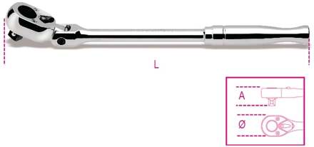 Beta 1/2” omschakelbare ratel met metalen handgreep en kniegewricht 920M/56 - 009200894