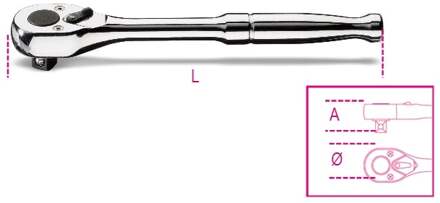 Beta 1/4” omschakelbare ratel met metalen handgreep 900M/55 - 009000905
