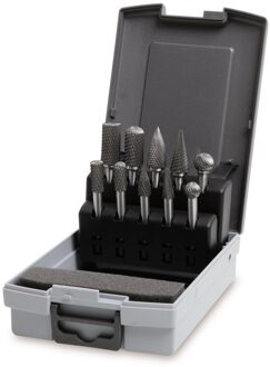 Beta 10-delige set conische frezen, vervaardigd uit hard metaal, kruissnede HM4 426MD/SP10 - 004260510