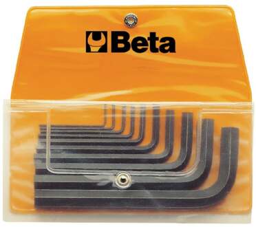 Beta 10-delige set haakse inbussleutels gebruneerd (art. 96N) in etui 96N/B10 - 000960650