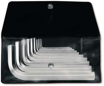 Beta 10-delige set haakse inbussleutels, verchroomd (art. 96) in etui 96/B10 - 000960380