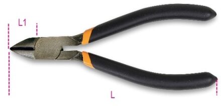 Beta 10818 Zijkniptang met bijna vlakke snijvorm | Dubbele PVC antislip beklede handgreep - 010810130 - 010810130