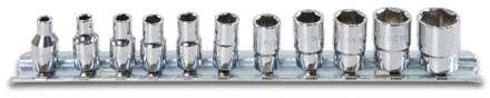 Beta 11-delig set van zeskant dopsleutels, 1/4" aansluiting, verchroomd 900AS/SB11 - 009000389