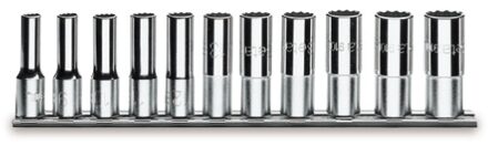 Beta 11-delige set slagdoppen, zeskant, lange uitvoering (art. 920AL) met support 920AL/SB11 - 009200644