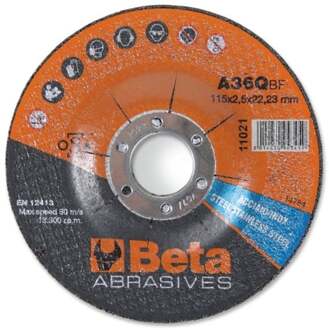 Beta 11021 125X3,2 Doorslijpschijven voor staal en roestvast staal met doorgezet center | 10 stuks - 110210128 110210128