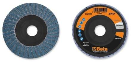 Beta 11202A 80 Lamellen slijpschijf met zirkonium schuurmateriaal | kunststof steunschijf | dubbele lamel constructie | 10 stuks - 112020008 112020008