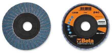 Beta 11202B 80 Lamellen slijpschijf met zirkonium schuurmateriaal | kunststof steunschijf | dubbele lamel constructie | 10 stuks - 112020108 112020108