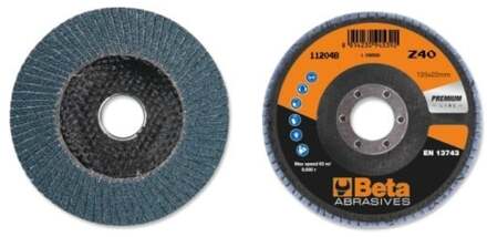 Beta 11204B 80 Lamellen slijpschijf met zirkonium schuurmateriaal | glasfiber steunschijf | enkele lamel constructie | 10 stuks - 112040108 112040108