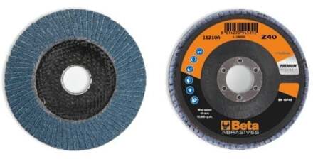 Beta 11210A 80 Lamellen slijpschijf met zirkonium schuurmateriaal | glasfiber steunschijf | enkele lamel constructie | 10 stuks - 112100008 112100008