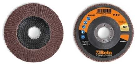 Beta 11234A 80 Lamellen slijpschijf met korund schuurmateriaal | glasfiber steunschijf | enkele lamel constructie | 10 stuks - 112340008 112340008