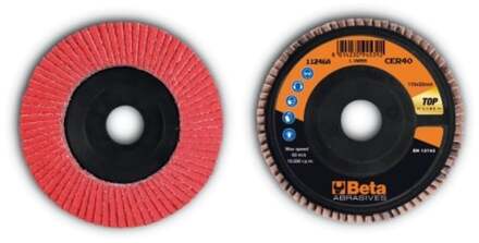 Beta 11246A 40 Lamellen slijpschijf met keramische gelaagd schuurmateriaal | kunststof steunschijf | enkele lamel constructie | 10 stuks - 112460004